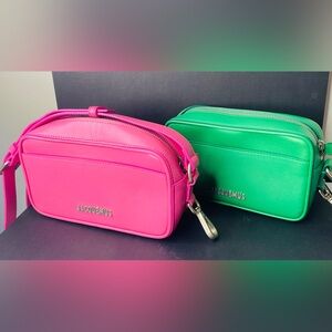 Jacquemus La Baneto Crossbody  CROISIÈRE Leather camera bags in Pink and Green
